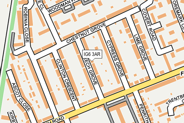 IG6 3AR map - OS OpenMap – Local (Ordnance Survey)