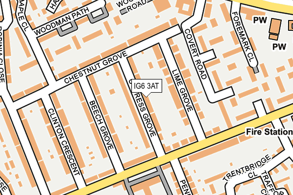 IG6 3AT map - OS OpenMap – Local (Ordnance Survey)