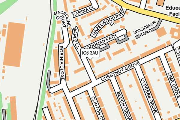 IG6 3AU map - OS OpenMap – Local (Ordnance Survey)
