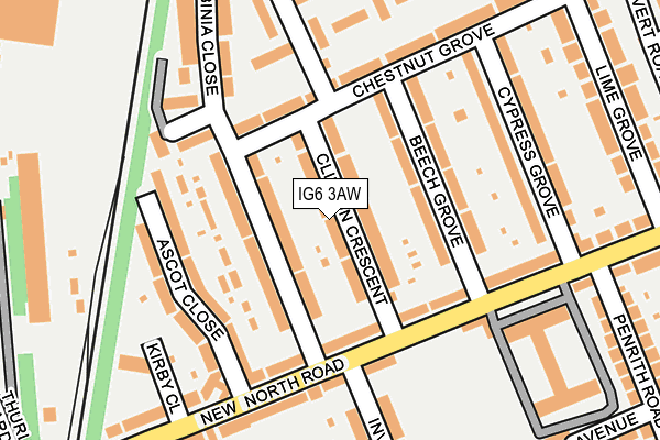 IG6 3AW map - OS OpenMap – Local (Ordnance Survey)