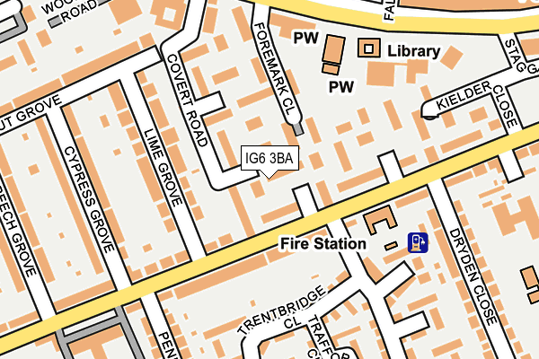 IG6 3BA map - OS OpenMap – Local (Ordnance Survey)