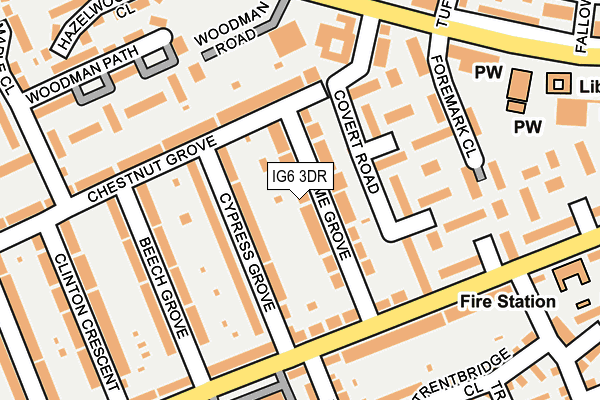 IG6 3DR map - OS OpenMap – Local (Ordnance Survey)