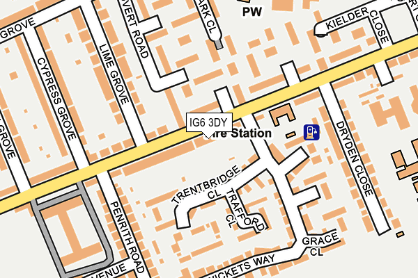 IG6 3DY map - OS OpenMap – Local (Ordnance Survey)