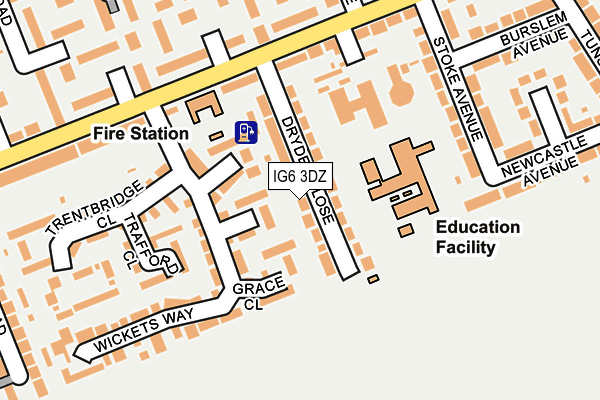 IG6 3DZ map - OS OpenMap – Local (Ordnance Survey)