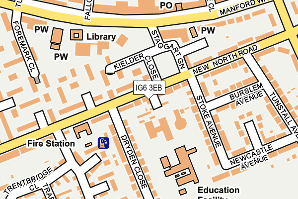 IG6 3EB map - OS OpenMap – Local (Ordnance Survey)