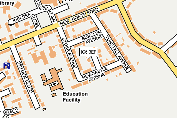 IG6 3EF map - OS OpenMap – Local (Ordnance Survey)