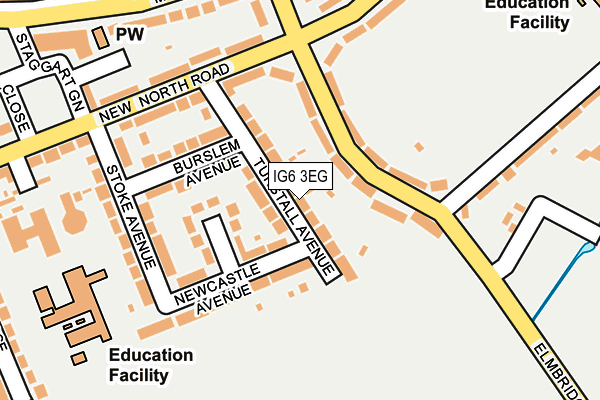 IG6 3EG map - OS OpenMap – Local (Ordnance Survey)
