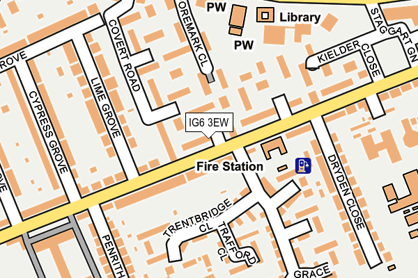 IG6 3EW map - OS OpenMap – Local (Ordnance Survey)