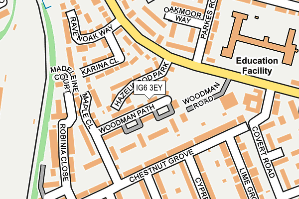 IG6 3EY map - OS OpenMap – Local (Ordnance Survey)