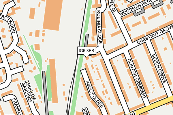 IG6 3FB map - OS OpenMap – Local (Ordnance Survey)