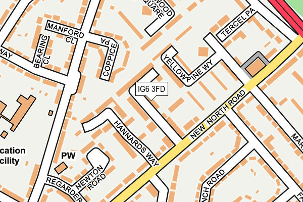 IG6 3FD map - OS OpenMap – Local (Ordnance Survey)