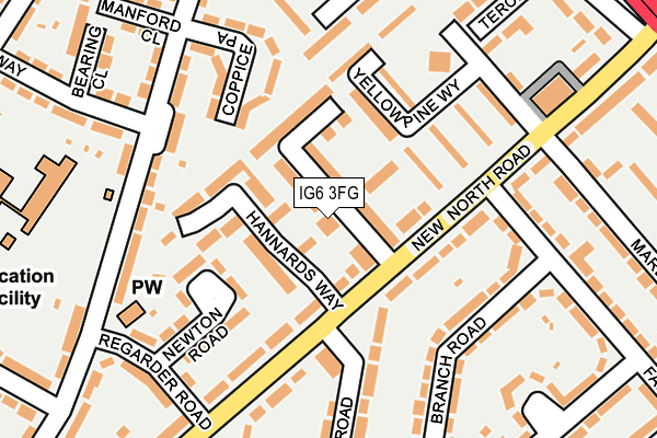 IG6 3FG map - OS OpenMap – Local (Ordnance Survey)