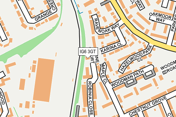 IG6 3GT map - OS OpenMap – Local (Ordnance Survey)