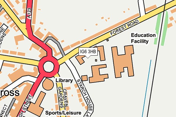 IG6 3HB map - OS OpenMap – Local (Ordnance Survey)