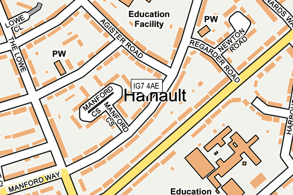 IG7 4AE map - OS OpenMap – Local (Ordnance Survey)