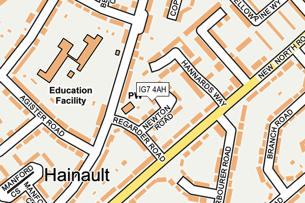 IG7 4AH map - OS OpenMap – Local (Ordnance Survey)