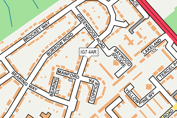 IG7 4AR map - OS OpenMap – Local (Ordnance Survey)