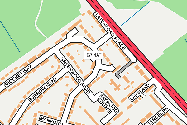 IG7 4AT map - OS OpenMap – Local (Ordnance Survey)
