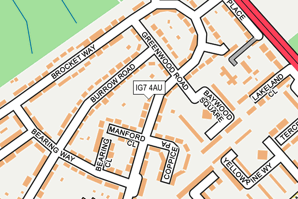 IG7 4AU map - OS OpenMap – Local (Ordnance Survey)