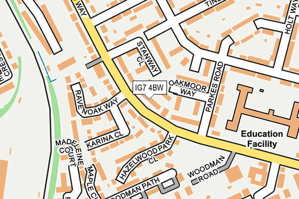 IG7 4BW map - OS OpenMap – Local (Ordnance Survey)