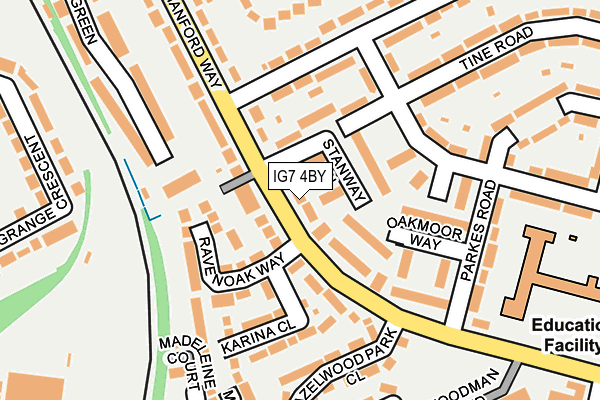IG7 4BY map - OS OpenMap – Local (Ordnance Survey)