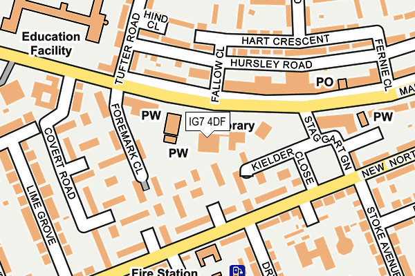 IG7 4DF map - OS OpenMap – Local (Ordnance Survey)