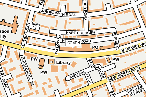 IG7 4DN map - OS OpenMap – Local (Ordnance Survey)