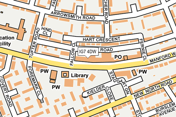 IG7 4DW map - OS OpenMap – Local (Ordnance Survey)
