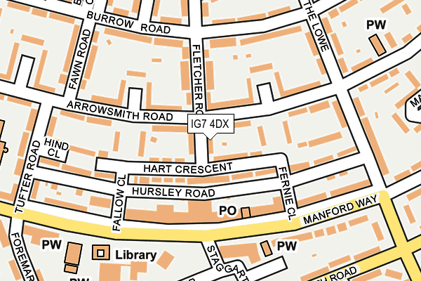 IG7 4DX map - OS OpenMap – Local (Ordnance Survey)