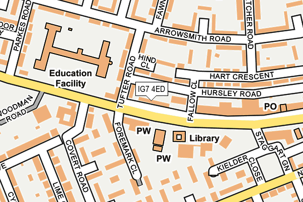 IG7 4ED map - OS OpenMap – Local (Ordnance Survey)