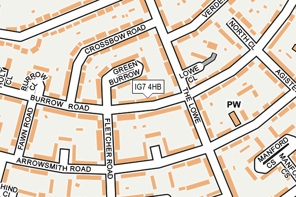 IG7 4HB map - OS OpenMap – Local (Ordnance Survey)