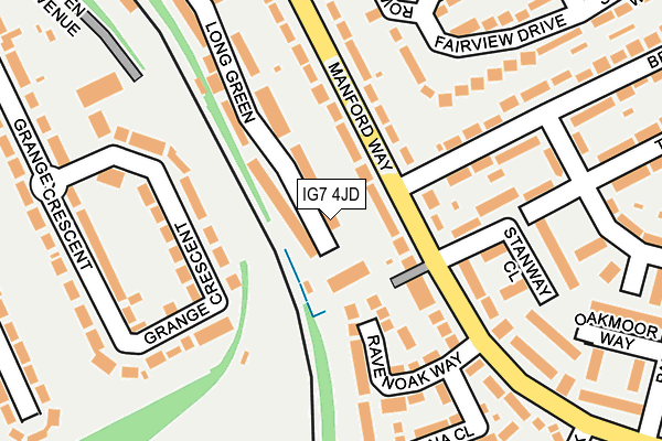 IG7 4JD map - OS OpenMap – Local (Ordnance Survey)