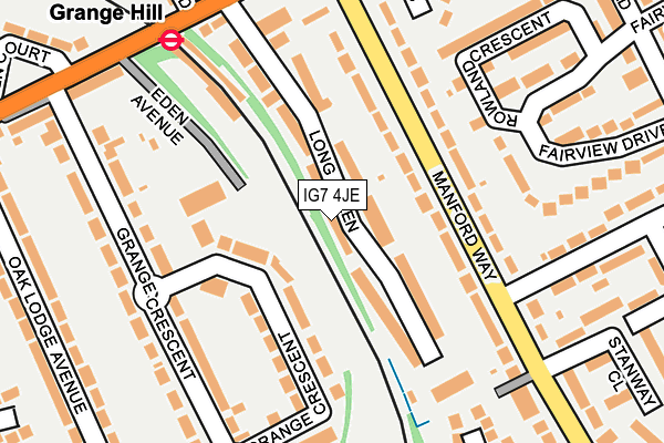 IG7 4JE map - OS OpenMap – Local (Ordnance Survey)