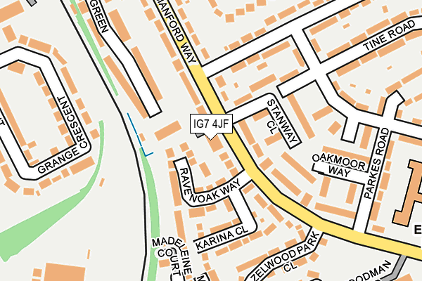 IG7 4JF map - OS OpenMap – Local (Ordnance Survey)