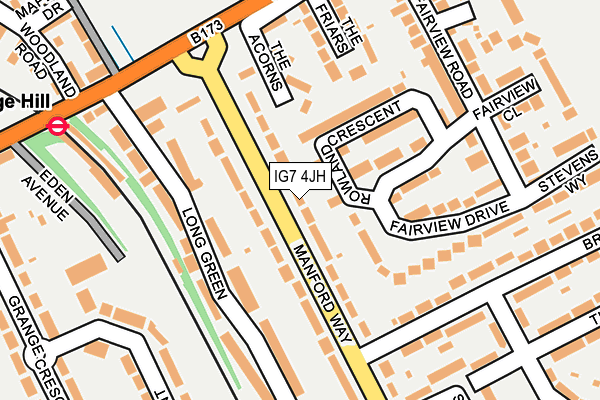 IG7 4JH map - OS OpenMap – Local (Ordnance Survey)