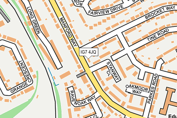 IG7 4JQ map - OS OpenMap – Local (Ordnance Survey)