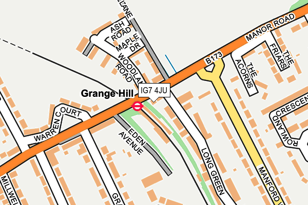 IG7 4JU map - OS OpenMap – Local (Ordnance Survey)