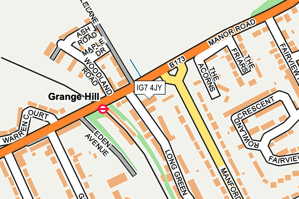 IG7 4JY map - OS OpenMap – Local (Ordnance Survey)