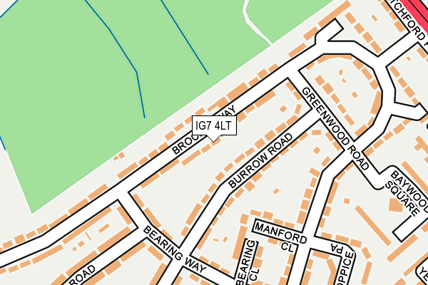IG7 4LT map - OS OpenMap – Local (Ordnance Survey)