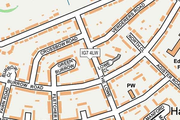 IG7 4LW map - OS OpenMap – Local (Ordnance Survey)