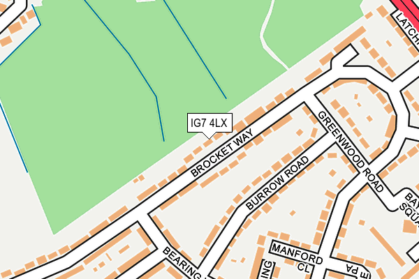 IG7 4LX map - OS OpenMap – Local (Ordnance Survey)
