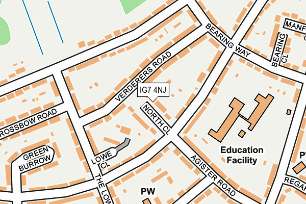 IG7 4NJ map - OS OpenMap – Local (Ordnance Survey)