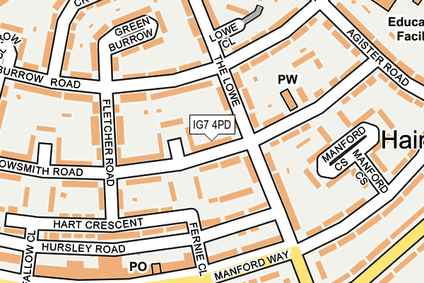 IG7 4PD map - OS OpenMap – Local (Ordnance Survey)