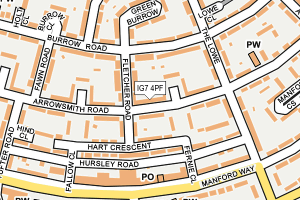 IG7 4PF map - OS OpenMap – Local (Ordnance Survey)