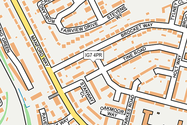 IG7 4PR map - OS OpenMap – Local (Ordnance Survey)