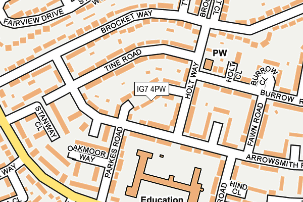 IG7 4PW map - OS OpenMap – Local (Ordnance Survey)