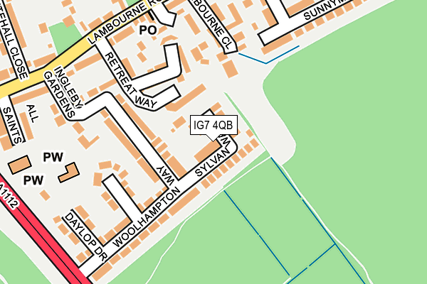 IG7 4QB map - OS OpenMap – Local (Ordnance Survey)