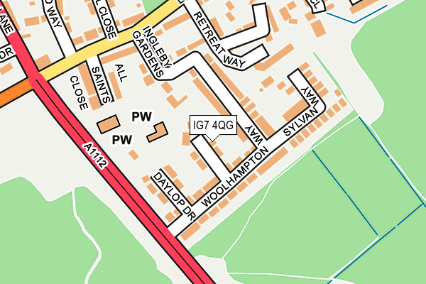 IG7 4QG map - OS OpenMap – Local (Ordnance Survey)