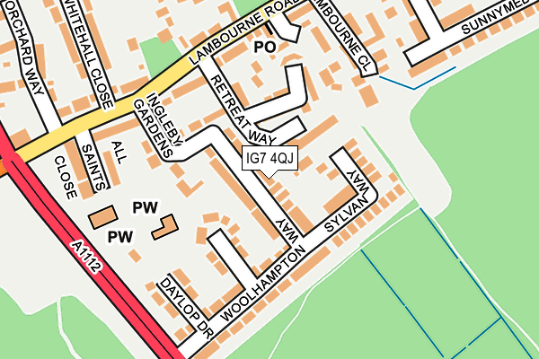 IG7 4QJ map - OS OpenMap – Local (Ordnance Survey)