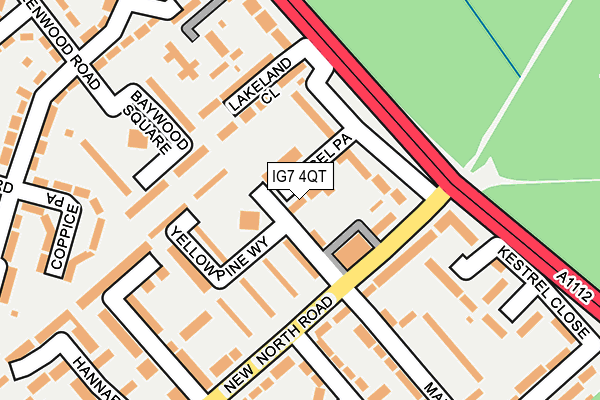 IG7 4QT map - OS OpenMap – Local (Ordnance Survey)